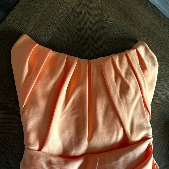 HOUSE OF CB ALORA TANGERINE STRAPLESS CORSET MIDI DRESS, Size Small,$255 - Picture 15 of 15
